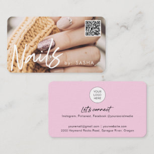 Código QR nails tarjetas de visita de fotos