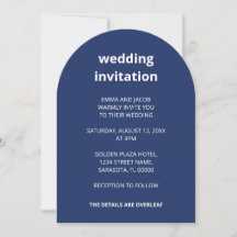 Código QR Navy Blue All In One Wedding Invitación