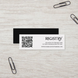 Código QR Negro Moderno Chic Royal Tarjeta de Regi