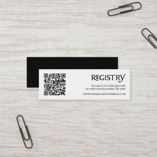 Código QR Negro Moderno Chic Royal Tarjeta de Regi