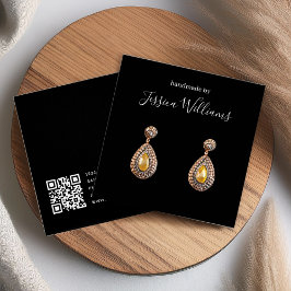 Código QR negro y tarjeta de visualización moderna