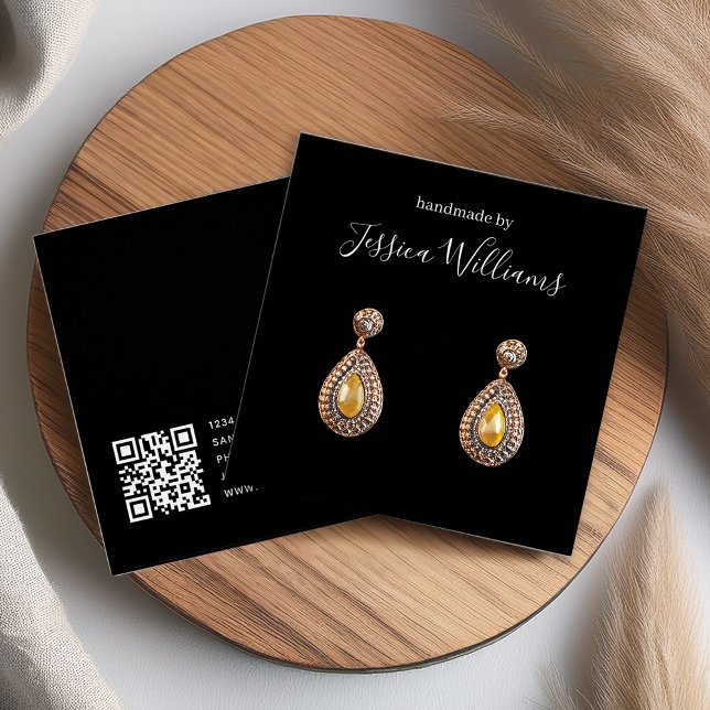 Código QR negro y tarjeta de visualización moderna (Subido por el creador)