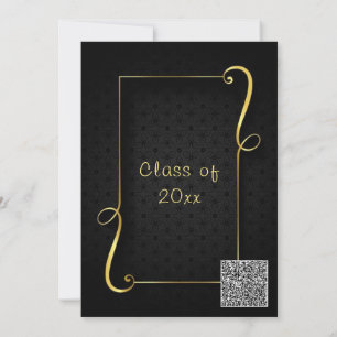 Código QR Ornamentos de oro Invitación de la fiest