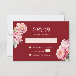 Código QR Peony Red RSVP Boda chino