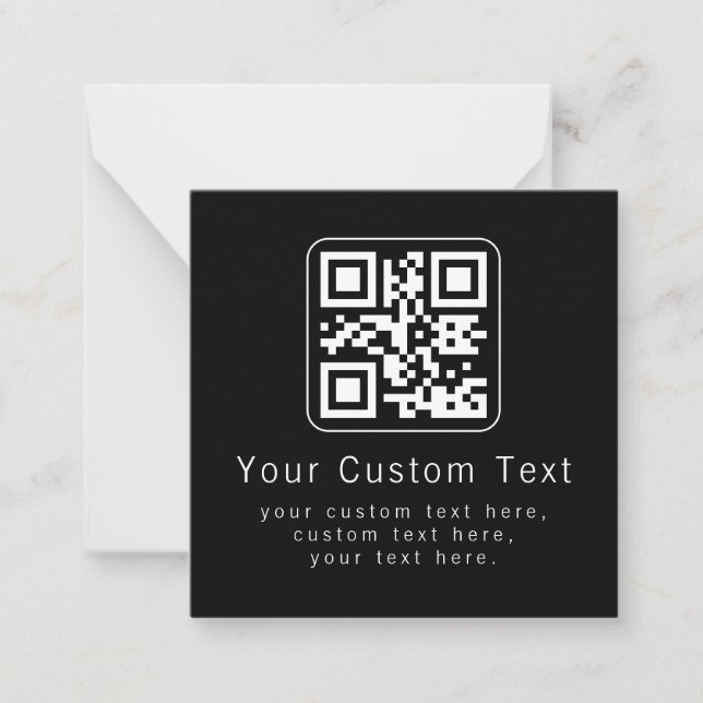 Código QR personalizable y plantilla de texto edit (Anverso)