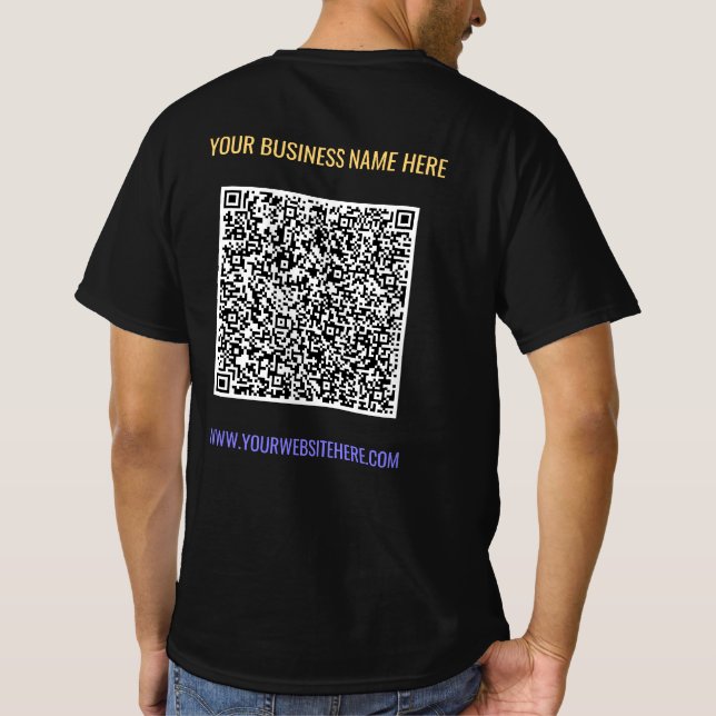 Código QR Personalizado de camisetas de negocios T (Reverso)