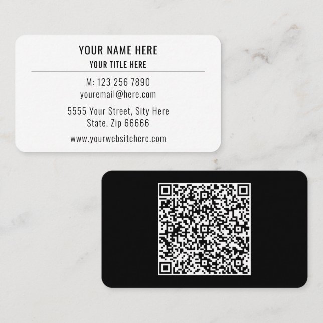 Código QR personalizado Tarjeta de presentación Di (Anverso / Reverso)