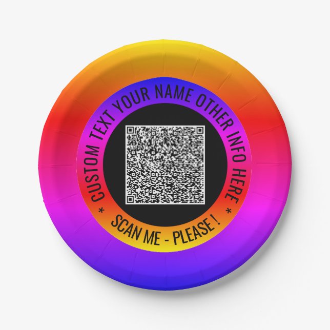 Código QR personalizado y texto para tus platos de (Anverso)