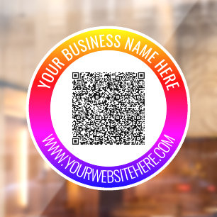 Código QR personalizado y texto para vinilo adhesi