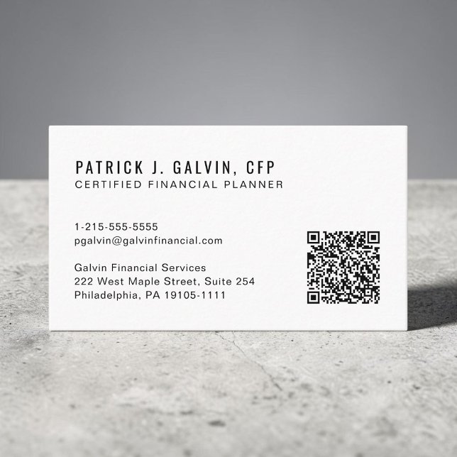 Código QR Planificador Financiero Certificado CFP (CFP Certified Financial Planner QR Code Business Card)