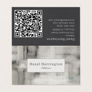 Código QR Resumen neutral tarjeta de visita plegad
