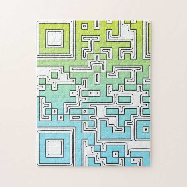 Código QR - Rompecabezas amarillo Aqua (Vertical)