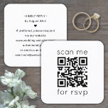 Código QR RSVP Boda Sitio Web Tarjeta de cierre cu<br><div class="desc">Simplifique las respuestas RSVP y proporcione cualquier detalle importante con moda de tarjetas de gabinete cuadradas de código QR modernas. Toda la redacción es sencilla para el personalizar. La parte posterior de la tarjeta incluye cualquier detalle adicional de su elección, como sitio web, solicitudes especiales, respuesta por fecha, etc. Cuando...</div>