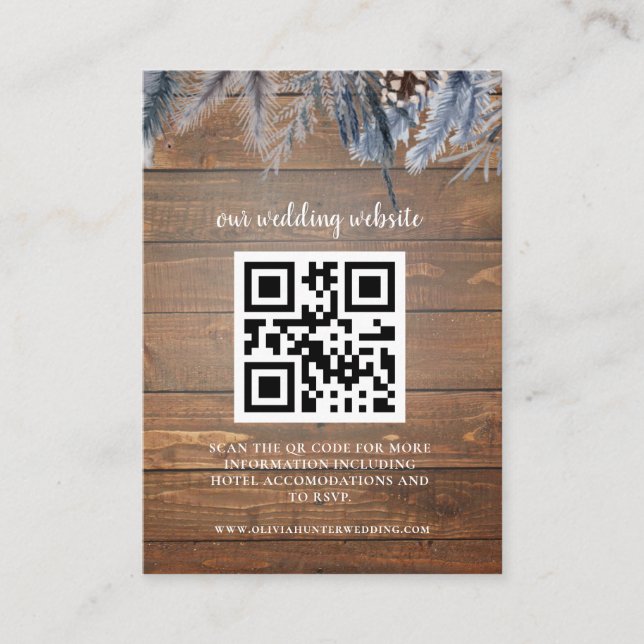 Código QR RSVP Boda Tarjeta de cierre de sitio web (Anverso)