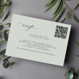 Código QR sage green boda verde RSVP Tarjeta