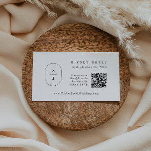 Código QR SHYLAH Monograma Elegante Boda Tarjetas 