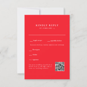 Código QR simple de Boda rojo RSVP