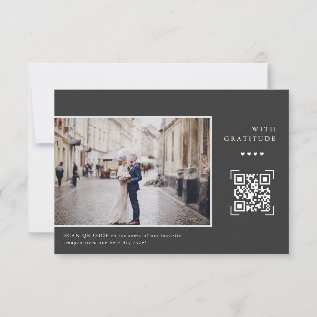 Código QR Simple Moderno | Agradecimiento de Foto  (Anverso)