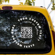 Código QR sobre la pegatina del parachoques del pa