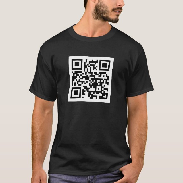 Código QR sólo camiseta oscura básica (Anverso)