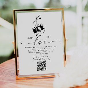 Código QR Subir Captura el Amor Letrero de Mesa de