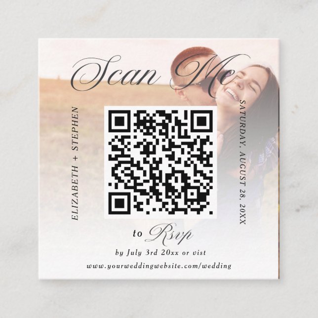 Código QR Tarjeta de foto mínima de matrimonio RSV (Anverso)