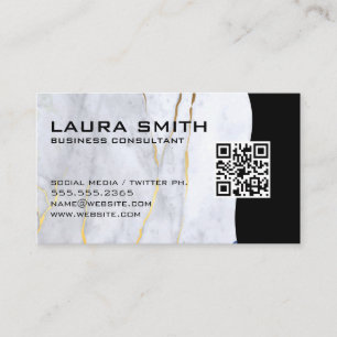 Código QR / Tarjeta de presentación Marble Blue Go