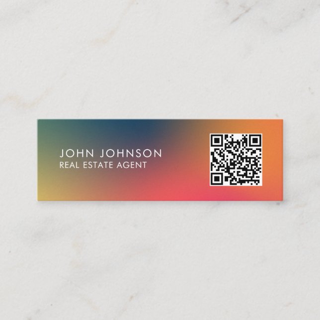 Código QR Tarjeta de presentación mini moderna de  (Anverso)