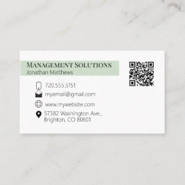 Código QR Tarjeta de presentación verde claro