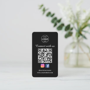 Código QR Tarjeta de visita negra para medios soci