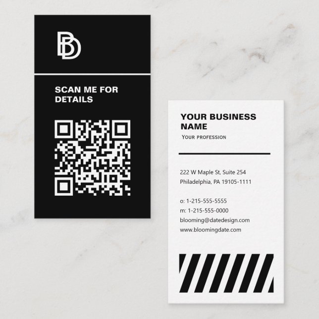 Código QR - Tarjeta profesional de presentación (Anverso / Reverso)