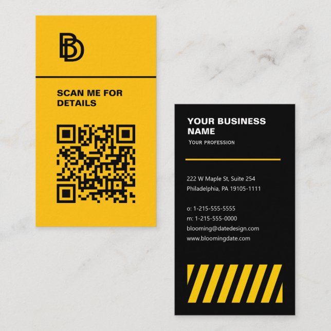 Código QR - Tarjeta profesional de presentación (Anverso / Reverso)