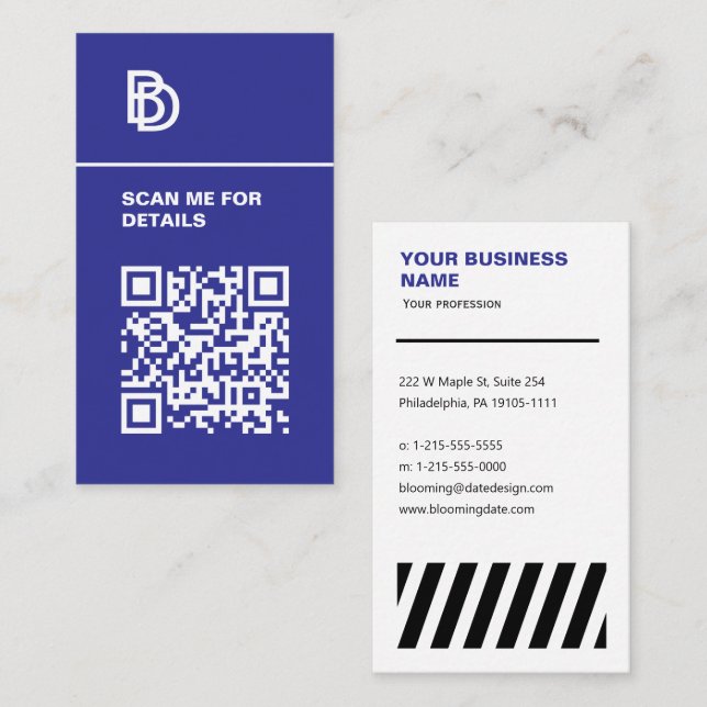 Código QR - Tarjeta profesional de presentación (Anverso / Reverso)