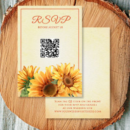 Código QR Tarjeta RSVP de boda girasol