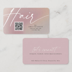 Código QR tarjetas de visita modernas para el pelu