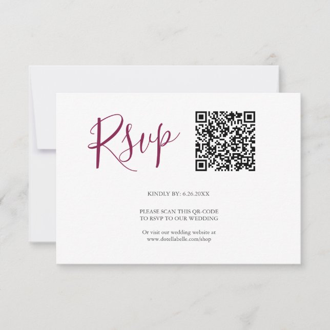 Código QR Tarjetas RSVP Borgoña (Anverso)