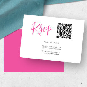 Código QR Tarjetas RSVP color rosa vibrante