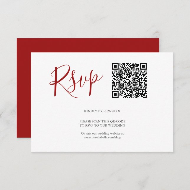 Código QR Tarjetas RSVP Rojo (Anverso / Reverso)