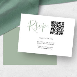 Código QR Tarjetas RSVP Sage Green