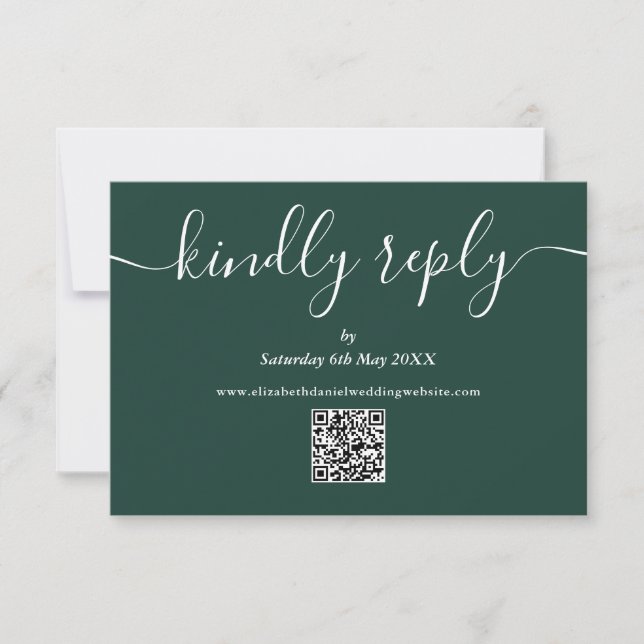 Código QR Verde Esmeralda Elegante Respuesta Amabl (Anverso)