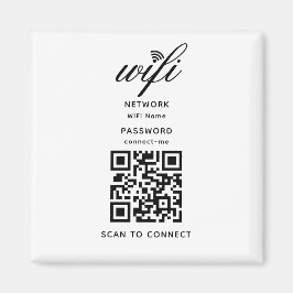 Código QR Wifi contraseña de Internet Imán blanco