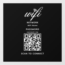 Código QR Wifi Contraseña de Internet Vinilo Negro