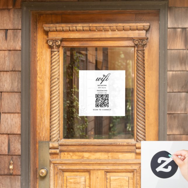 Código QR Wifi Contraseña de Internet Vinilo para  (Puerta de casa)