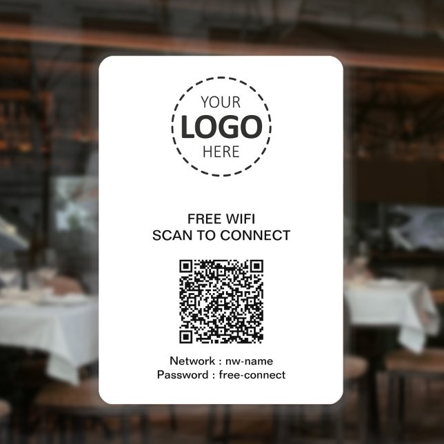 Código QR WIFI y logo en señal de ventana (Subido por el creador)