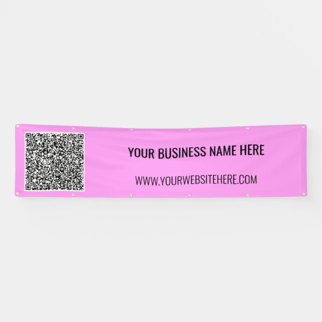 Código QR y pancarta de texto Personalizado - Sus  (Horizontal)