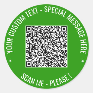 Código QR y Pegatina de texto Personalizado Sus co