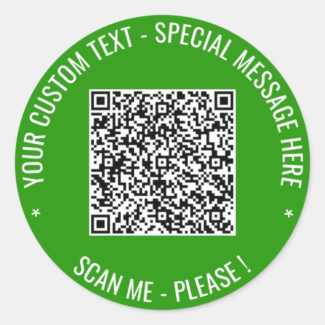Código QR y Pegatina de texto Personalizado Sus co (Anverso)