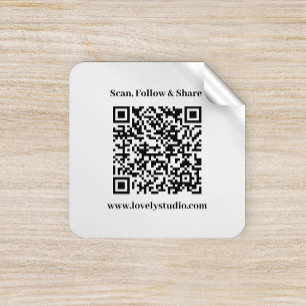 Código QR y personalizado a sus pegatinas de texto