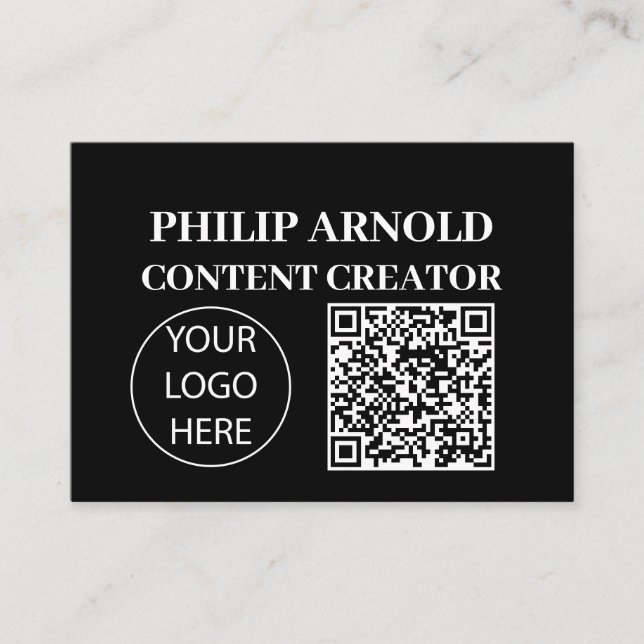 Código Qr y tarjeta de presentación del logotipo (Anverso)