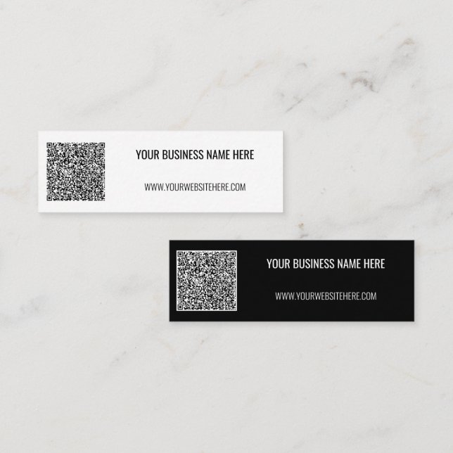 Código QR y tarjeta de visita promocional de texto (Anverso / Reverso)